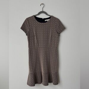 LOFT peplum jacquard dress - size 6